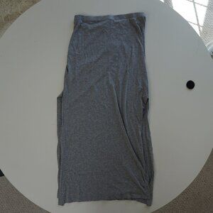 Michael Kors Grey Cotton Slit Maxi Skirt Medium